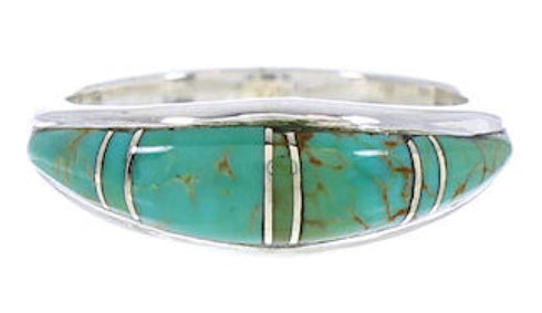 Southwestern Jewelry Turquoise Inlay Ring Size 5-1/4 MW74152